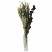 Trockenblumenstrauss mit Distel gruen frosted