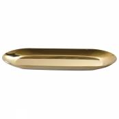 Teller oval Metall gold